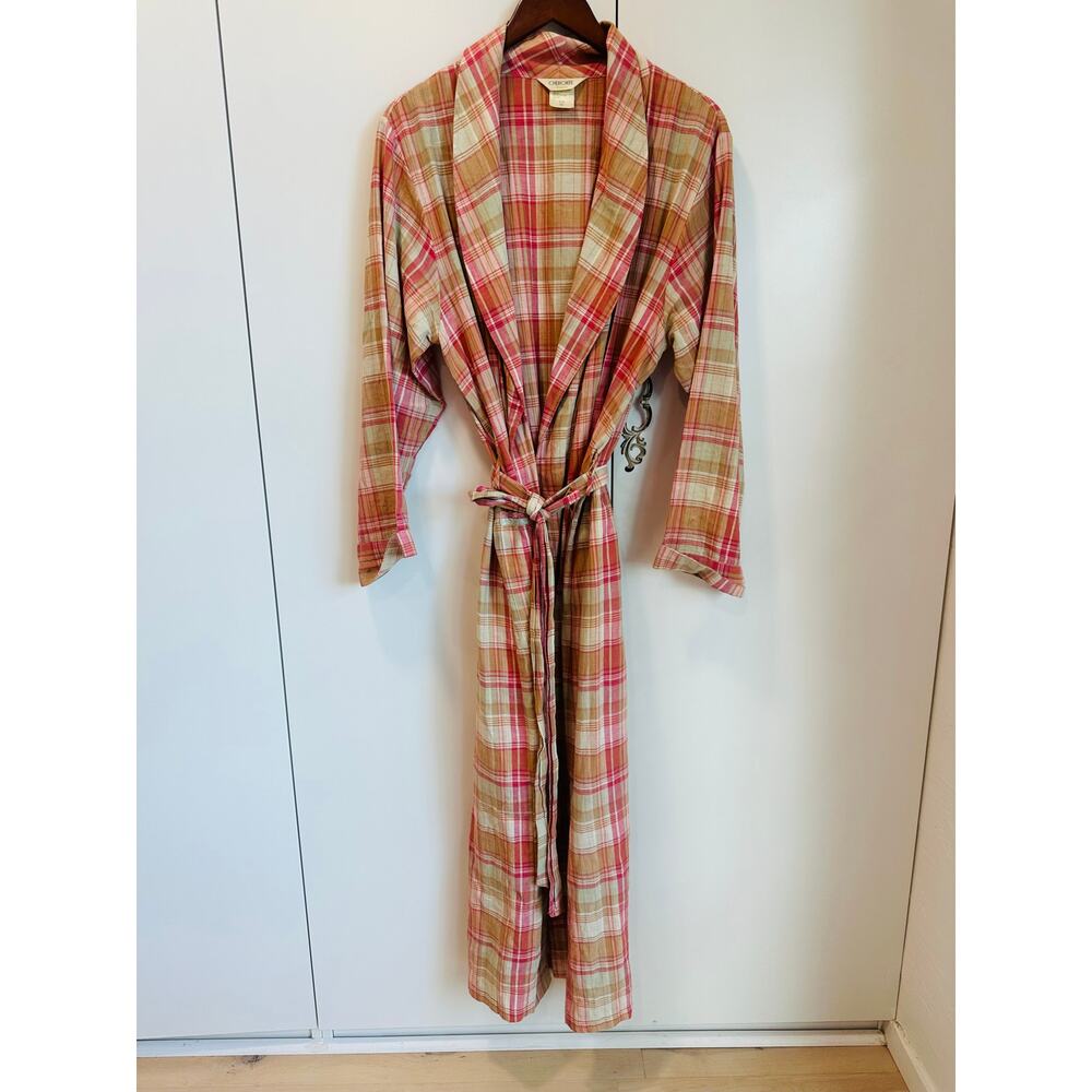 Cherokee Plaid Robe - 55%linen 45% Cotton - Picture 3 of 8
